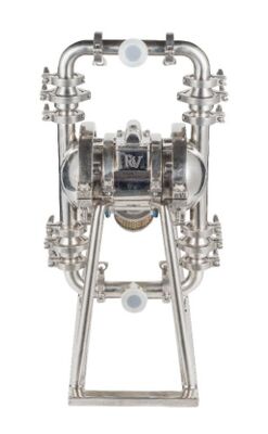 ปั๊มหมากระดมปนิวเมติกจากสแตนเลส ความเร็วการไหล 150gpm และความดันสูงสุด 120psi