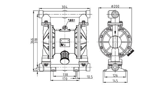25mm 1 &quot;Aodd ปั๊มไดอะแฟรมสำหรับปูนซิเมนต์ Slurry Portable Submersible