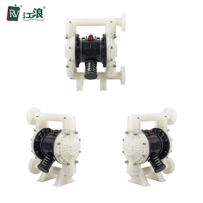 1&quot; ปั๊มไดอะแฟรมพลาสติก PVDF สำหรับการถ่ายเทของเหลวเคมี 40gpm