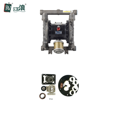 1In Aluminium Diaphragm Pump การบำบัดน้ำเมมเบรน Santoprene แบบแห้ง